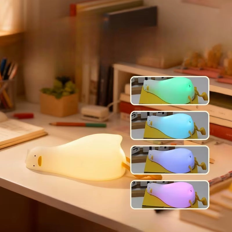Squishy Duck Night Light – Rechargeable Tap Lamp