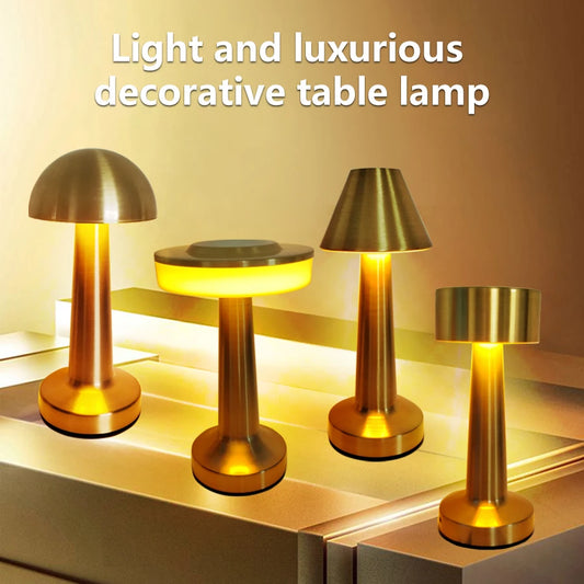Cordless Metal Table Lamp – Rechargeable Touch Dimmable