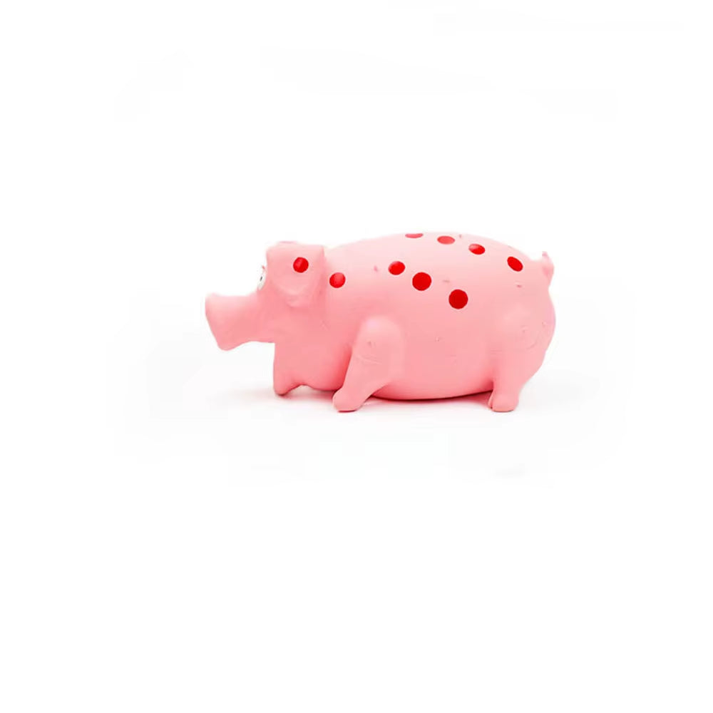 Pet Latex Pig Toy - Squeaky, Spotted, Durable Chew & Molar Toy for Dogs, Pet Puzzle Supplies