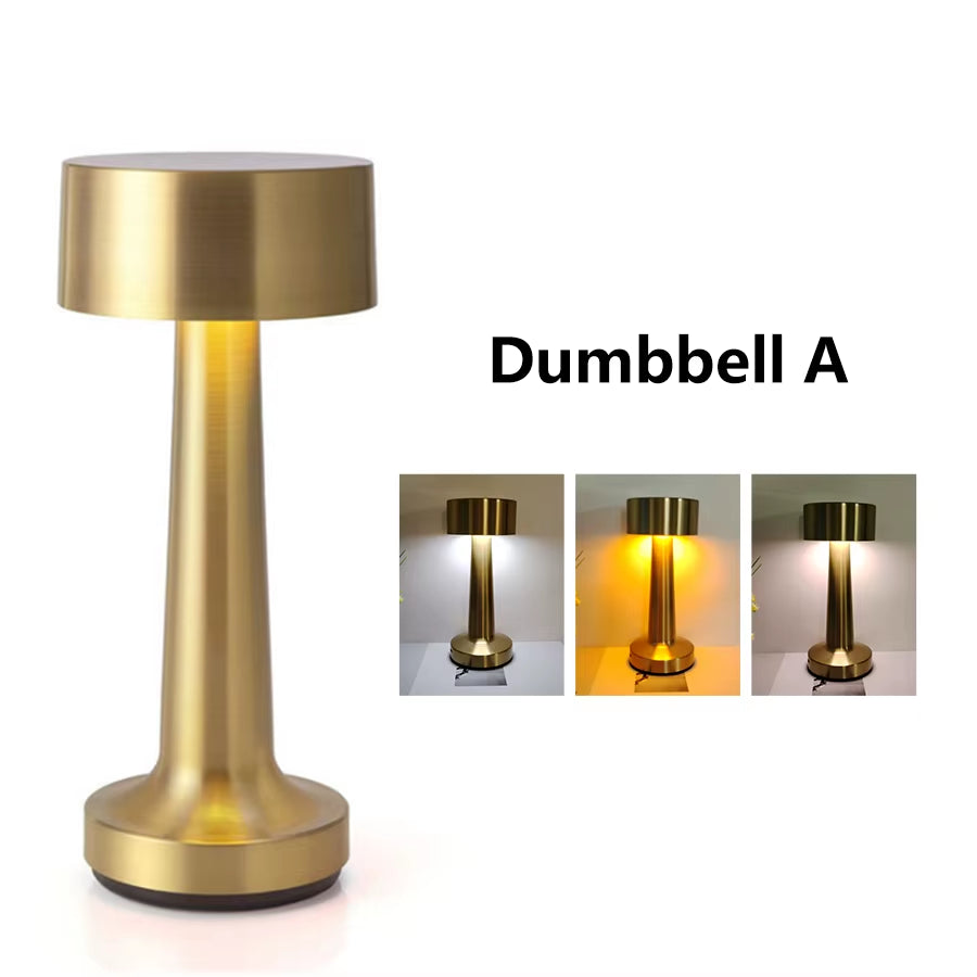 Cordless Metal Table Lamp – Rechargeable Touch Dimmable