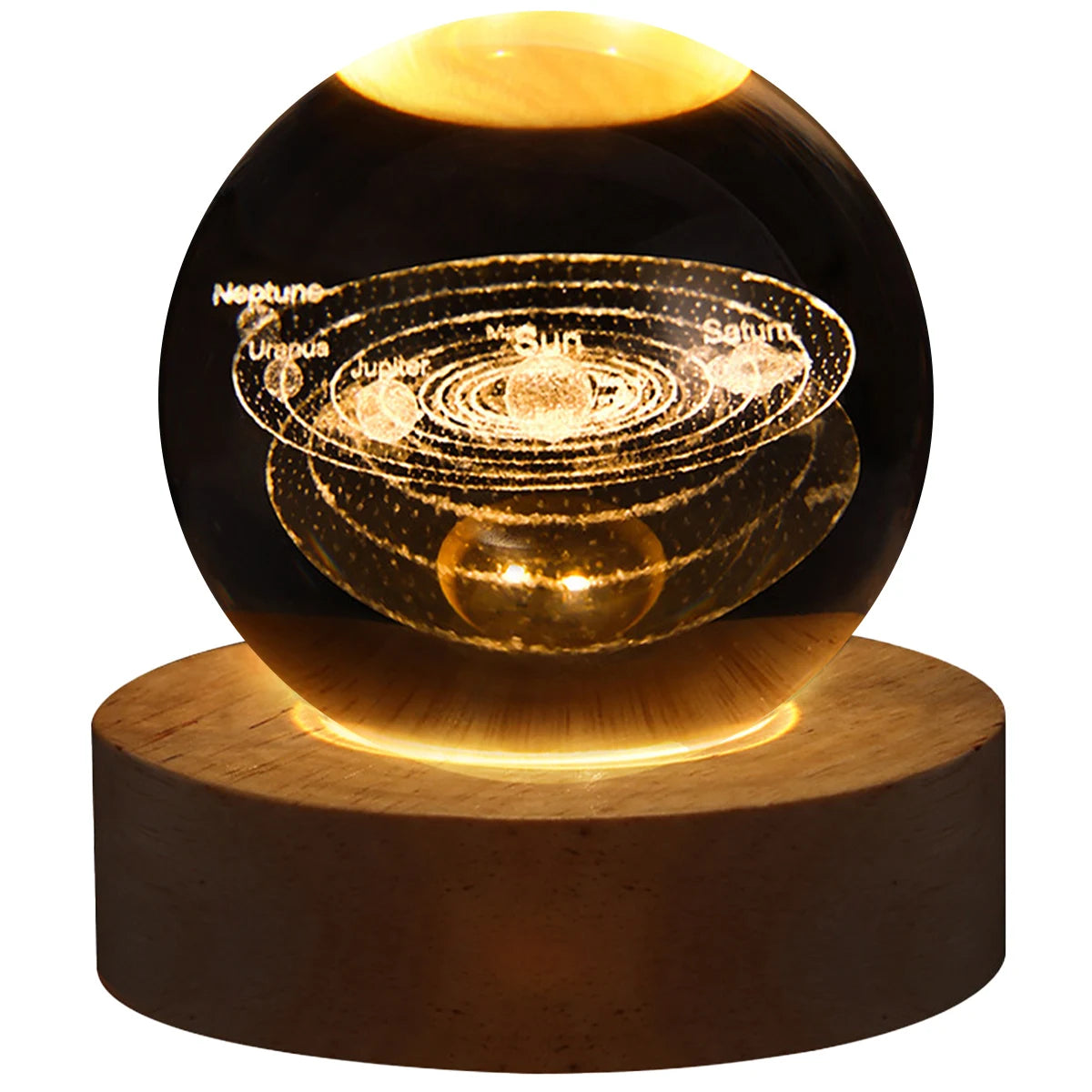 Galaxy Crystal Ball Night Light – 3D Moon & Planet Lamp